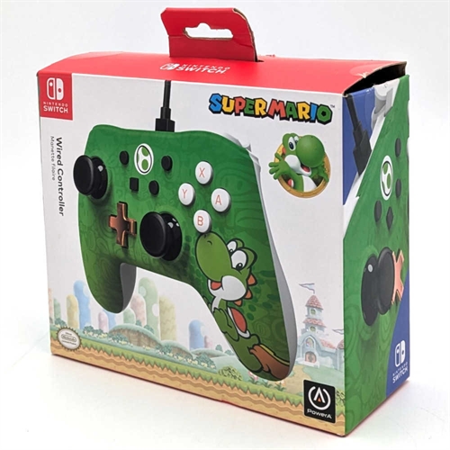 PowerA Super Mario Wired Controller - Yoshi Edition - Grøn - Nintendo Switch Tilbehør (A-Grade) (Genbrug)